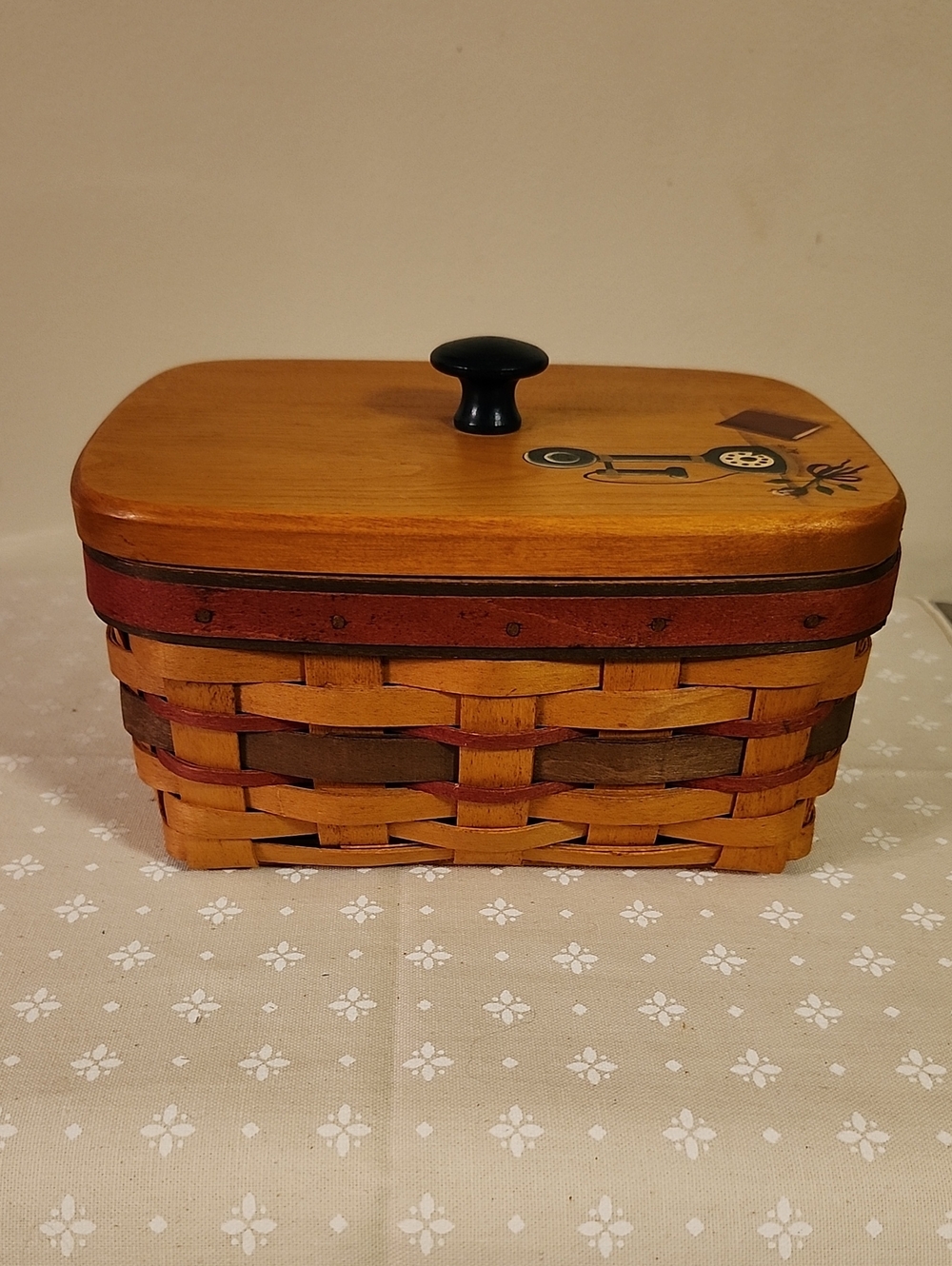 Longaberger Father's Day Address Basket With Painted Lid - Picture 2 of 9